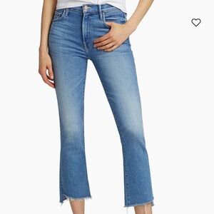 MOTHER Ankle Cropped Blue Jeans
